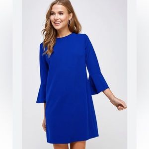 Amanda Uprichard blue bell sleeve shift dress